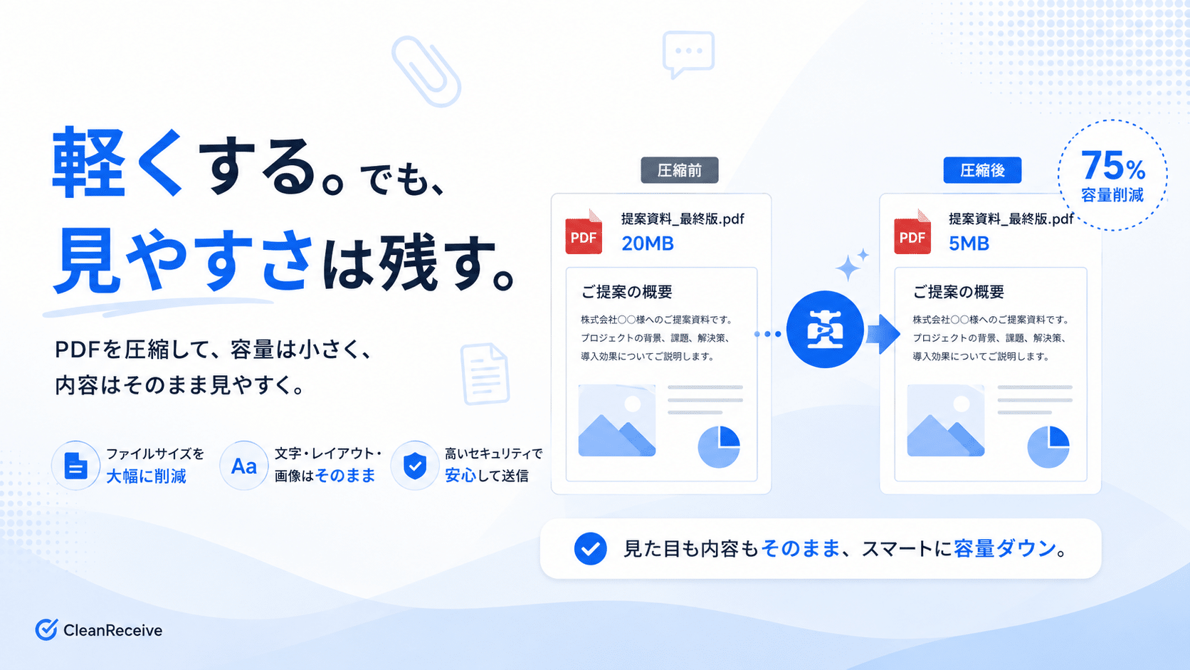 軽くする、でも見やすさは残す